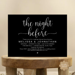 The Night Before, Wedding Rehearsal Dinner Invitat Invitation