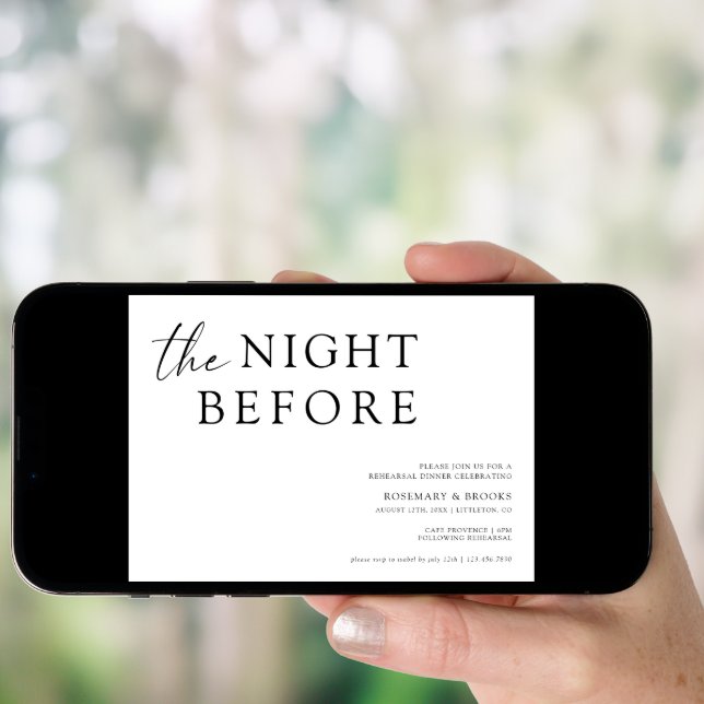 The Night Before Wedding Rehearsal Dinner Invitati Invitation (Front Digital)