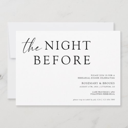 The Night Before Wedding Rehearsal Dinner Invitati Invitation