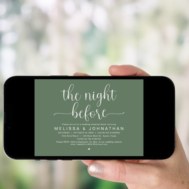 The Night Before, Wedding Rehearsal Dinner Invitation (Front Digital)
