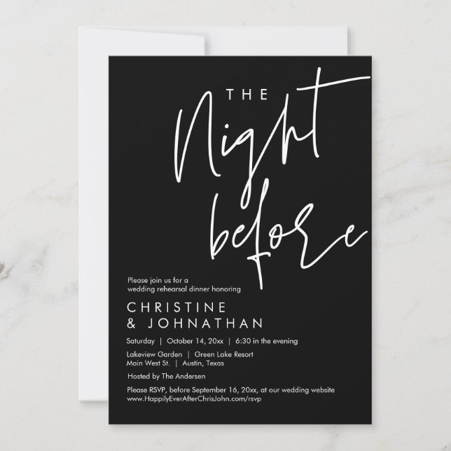 The Night Before, Wedding Rehearsal Dinner Invitation (Front)