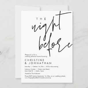 The Night Before, Wedding Rehearsal Dinner Invitation