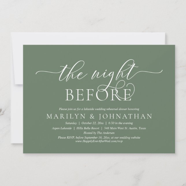The Night Before, Wedding Rehearsal Dinner Invitation (Front)