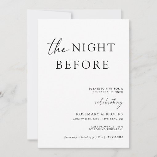 The Night Before Wedding Rehearsal Dinner Invitation Zazzle