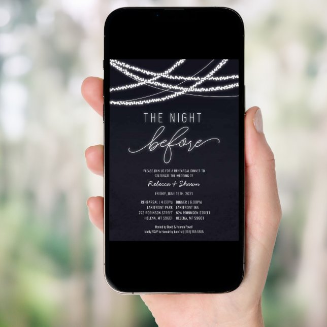 The Night Before Wedding Rehearsal Dinner Invitation (Front Digital)