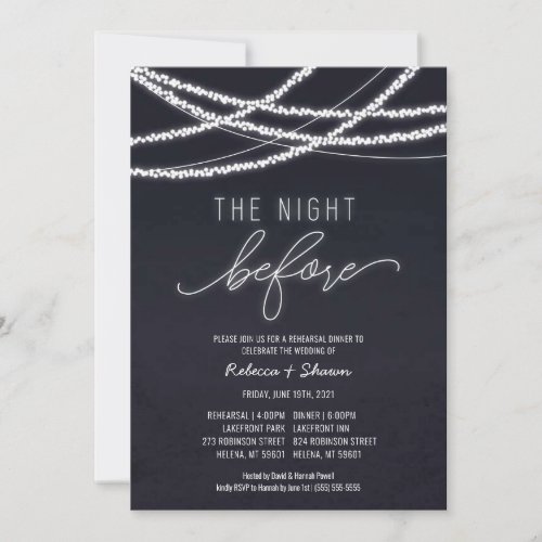 The Night Before Wedding Rehearsal Dinner Invitation