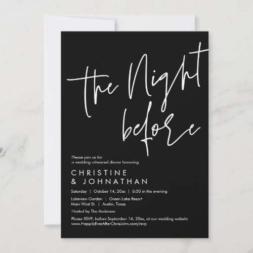 The Night Before Wedding Rehearsal Dinner Invitation