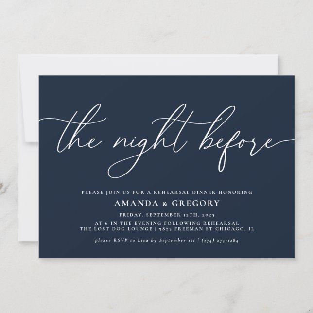 The Night Before Wedding Rehearsal Dinner Invitation (Front)