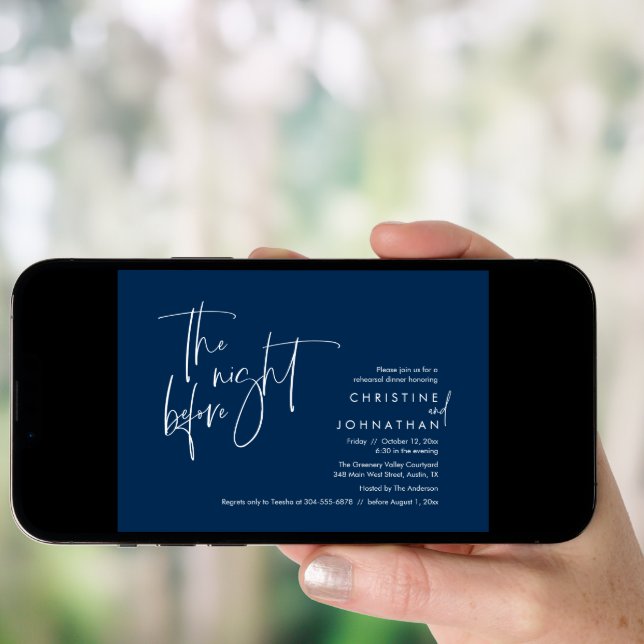 The Night Before, Wedding Rehearsal Dinner Invitation (Front Digital)