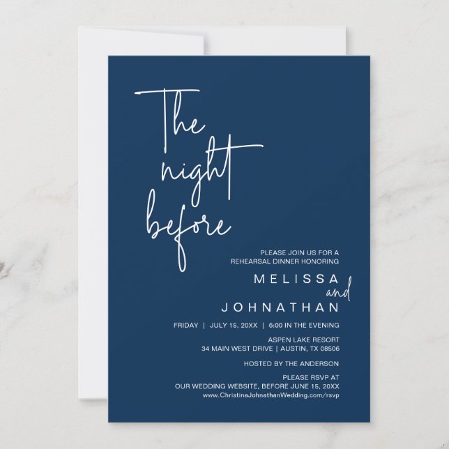 The Night Before, Wedding Rehearsal Dinner Invitation (Front)