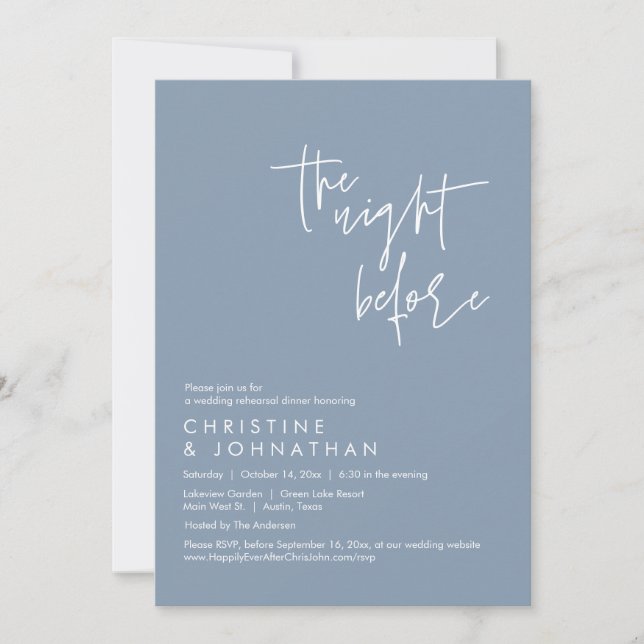 The Night Before, Wedding Rehearsal Dinner Invitation (Front)