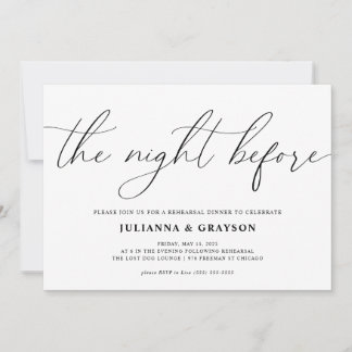 The Night Before Wedding Rehearsal Dinner Invitation