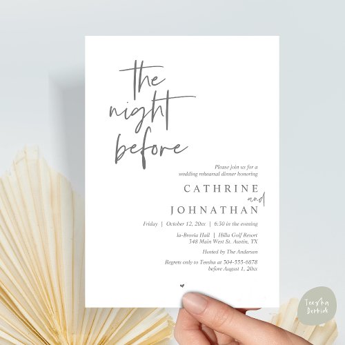 The night before, Wedding Rehearsal Dinner