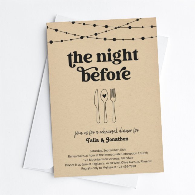 The Night Before Wedding Rehearsal Dinner Invitation (Creator Uploaded)