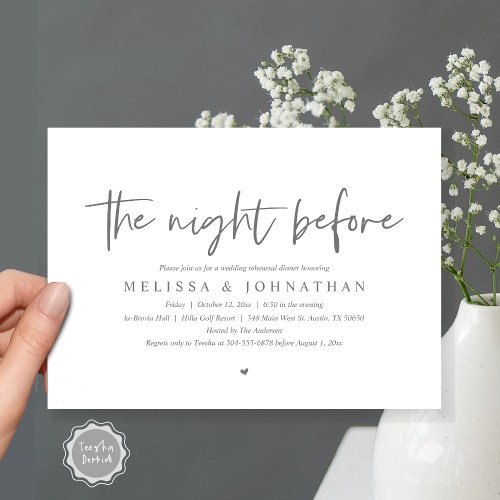 The Night Before Wedding Rehearsal Dinner Invitation