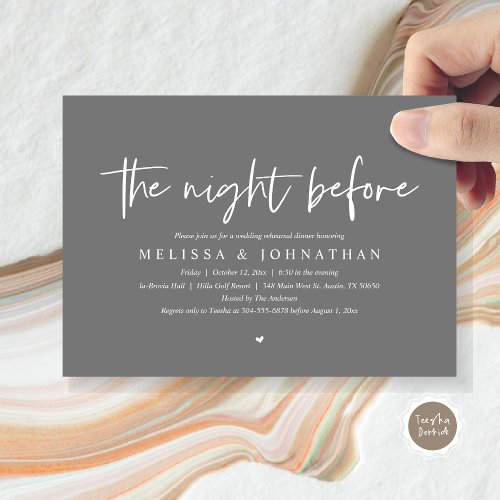 The Night Before Wedding Rehearsal Dinner Invitation