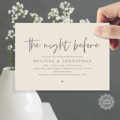 The Night Before Wedding Rehearsal Dinner Invitation