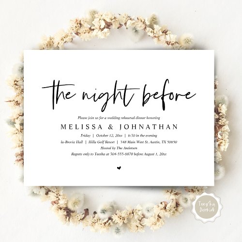 The Night Before Wedding Rehearsal Dinner Invitation