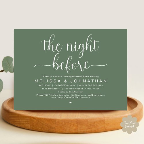 The Night Before, Wedding Rehearsal Dinner