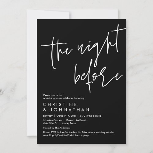 The Night Before Wedding Rehearsal Dinner Invitation