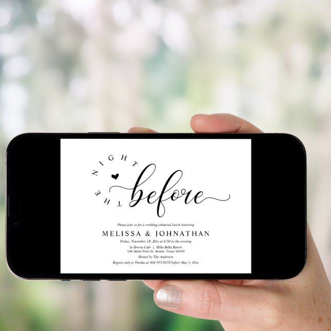 The Night Before, Wedding Rehearsal Dinner Invitation (Front Digital)
