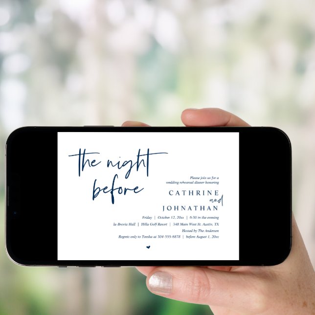 The night before, Wedding Rehearsal Dinner Invitation (Front Digital)