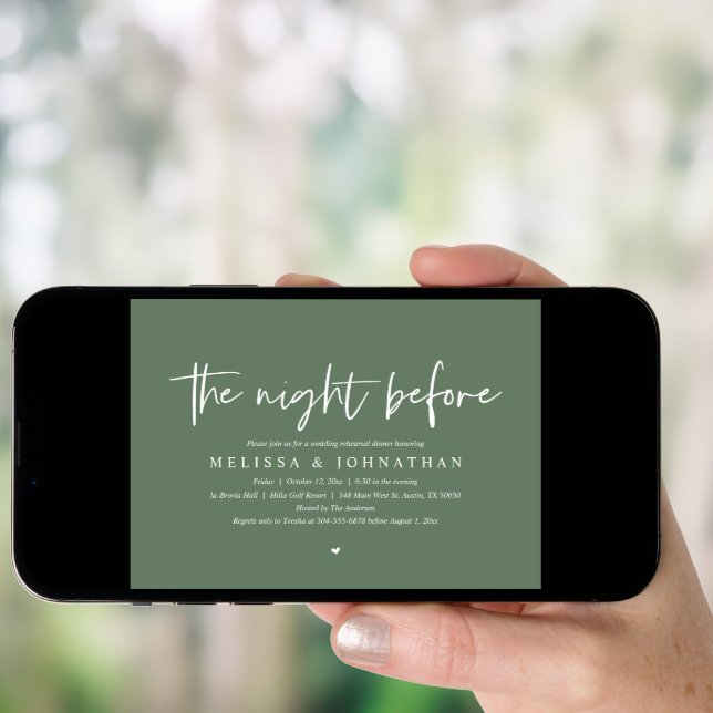 The Night Before, Wedding Rehearsal Dinner Invitation (Front Digital)