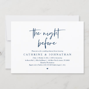 The night before, Wedding Rehearsal Dinner Invitation