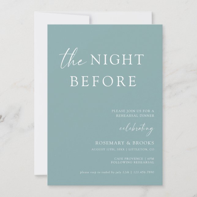 The Night Before Wedding Rehearsal Dinner Invitation (Front)