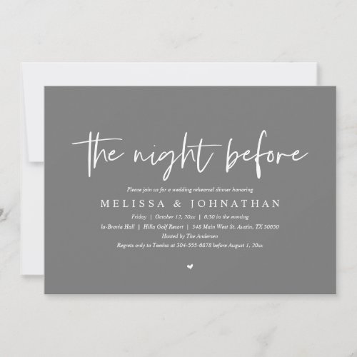 The Night Before, Wedding Rehearsal Dinner