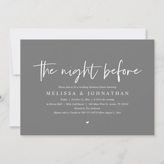 The Night Before, Wedding Rehearsal Dinner Invitation (Front)