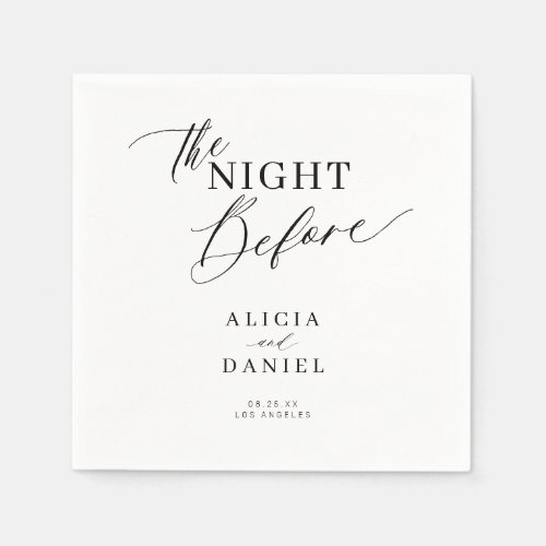 The night before wedding rehearsal dinner napkins