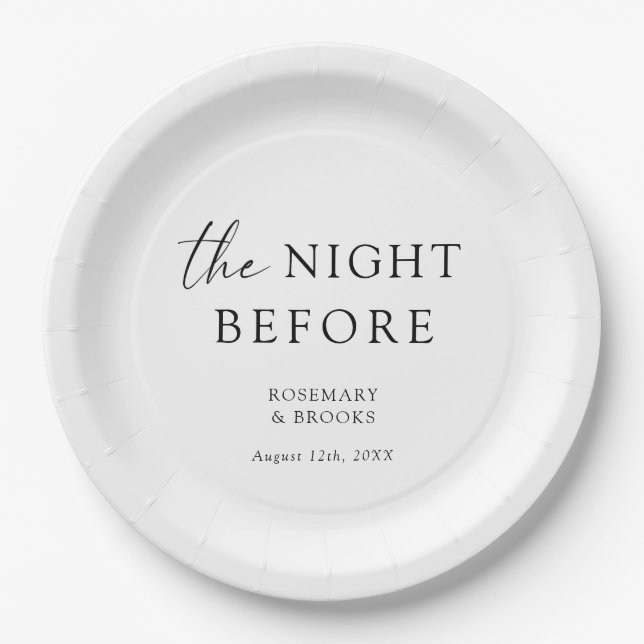 The Night Before Wedding Rehearsal Dinner Paper Plates (Front)