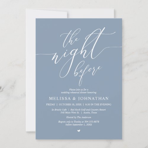 The Night Before Wedding Rehearsal Dinner Party Invitation