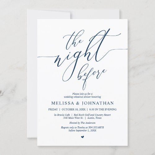 The Night Before Wedding Rehearsal Dinner Party Invitation