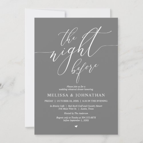 The Night Before Wedding Rehearsal Dinner Party Invitation