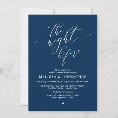 The Night Before Wedding Rehearsal Dinner Party Invitation
