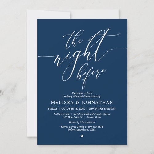 The Night Before Wedding Rehearsal Dinner Party Invitation