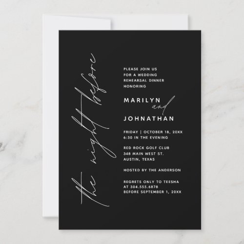 The Night Before Wedding Rehearsal Dinner Party t1 Invitation