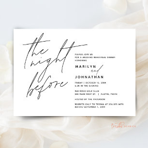 The Night Before Wedding Rehearsal Dinner Party t1 Invitation