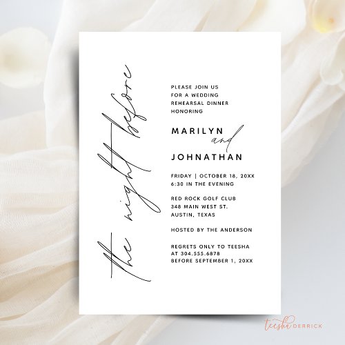 The Night Before Wedding Rehearsal Dinner Party t1 Invitation