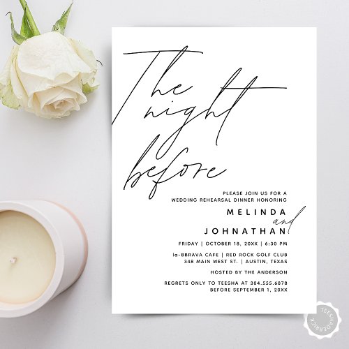 The Night Before Wedding Rehearsal Dinner Party t1 Invitation