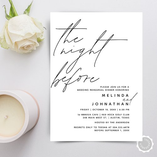 The Night Before Wedding Rehearsal Dinner Party t1 Invitation