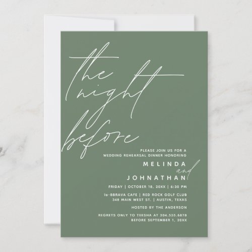 The Night Before Wedding Rehearsal Dinner Party t1 Invitation