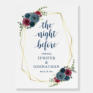 The Night Before, Wedding Rehearsal Dinner Welcome Foam Board