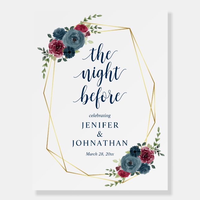 The Night Before, Wedding Rehearsal Dinner Welcome Foam Board (Front)