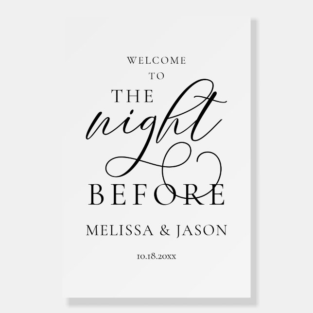 The Night Before, Wedding Rehearsal Dinner Welcome Foam Board (Front)