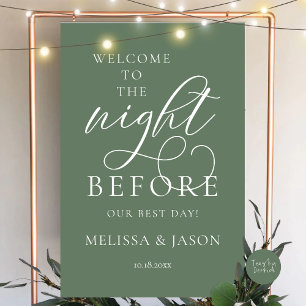 The Night Before, Wedding Rehearsal Dinner Welcome Foam Board