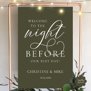 The Night Before, Wedding Rehearsal Dinner Welcome Foam Board