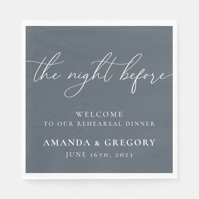 The Night Before Wedding Rehearsal Dinner Welcome  Napkins (Front)